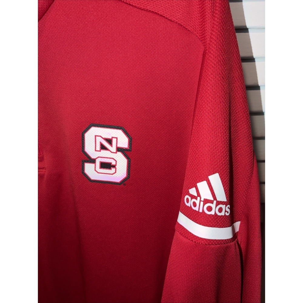 Adidas NC State Wolfpack Golf Performance‎ Pullover 1/4 Zip Red White Small Long - Picture 2 of 6